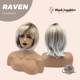 JBEXTENSION 12 Inches Ash Grey Pre-Cut Side Part Frontlace Glueless Black Sapphire Wig RAVEN- BLACK SAPPHIRE【BENDY EAR TABS】