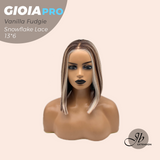 JBEXTENSION 14 Inches Vanilla Fudgie Pre-Cut 13X6 Free Part Snowflake Lace Frontlace Bob Cut Glueless Wig GIOIA PRO - VANILLA FUDGIE【BENDY EAR TABS】