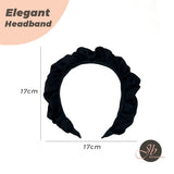 JBextension Diadema con diseño fruncido, elegante diadema de banda ancha sólida para mujeres y niñas. Accesorios de moda para el cabello para fiestas, decoración de ropa diaria