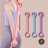 JBextension Figure 8 Resistance Band, Arm Back Shoulder Exercise Elastic Rope Stretch Fitness Band, Foot, Leg, Hand Stretcher, Arm Exerciser for Yoga Pilates Stretching Physical Therapy, Home Gym Workout