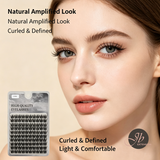 JBEXTENSION 100 Clusters 12MM DIY Segmented False Eyelashes, Fluffy Cat-Eye Individual Lashes, Natural Look Mixed Length Synthetic Eyelashes Extensions, Reusable Soft Cluster Lashes for Daily Party Wedding Makeup