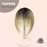 JBEXTENSION 10 Inches Topper Four Thousand Hand Tied Clip in Synthetic Fiber Topper Hair Piece Hair with Bangs for Women Clip in Top Crown Hair Clip on Toupee Hairpiece for Slight Hair Loss/Thinning Hair Topper 4000