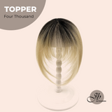 JBEXTENSION 10 Inches Topper Four Thousand Hand Tied Clip in Synthetic Fiber Topper Hair Piece Hair with Bangs for Women Clip in Top Crown Hair Clip on Toupee Hairpiece for Slight Hair Loss/Thinning Hair Topper 4000