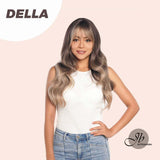 JBEXTENSION 25 Inches Balayage With Dark Root Curly Wig With Bangs DELLA