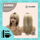 JBEXTENSION 18 Inches Dark Blonde Pre-Cut T Part Snowflake Lace Frontlace Glueless Wig KAREN DARK BLONDE【BENDY EAR TABS】