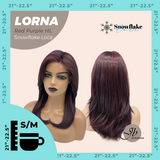 JBEXTENSION 18 Inches Red Purple Highlight Curly Pre-Cut Snowflake Lace Frontlace Glueless Wig LORNA SNOWFLAKE RED PURPLE HIGHLIGHT【PLUS PERMATEASE】【BENDY EAR TABS】