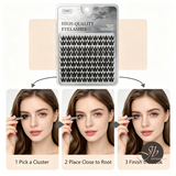 JBEXTENSION 100 Clusters 12MM DIY Segmented False Eyelashes, Fluffy Cat-Eye Individual Lashes, Natural Look Mixed Length Synthetic Eyelashes Extensions, Reusable Soft Cluster Lashes for Daily Party Wedding Makeup