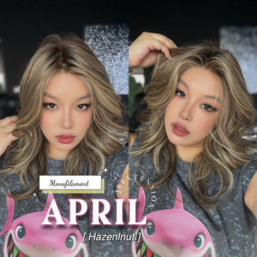 JBEXTENSION APRIL MONO Monofilament Handmade Wig 6X5 Full Monofilament Hand Tied Top Wig 18 Inches Hazelnut Mono Lace Wig With Anti-slip Silicone Strips Glueless Wig APRIL MONO HAZELNUT【BENDY EAR TABS】