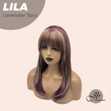 JBEXTENSION 20 Inches Scalpiana Lavender Taro Wolf Cut 3.5X4 Hard Silky Top Natural Scalp Effect Wig with Bangs LILA LAVENDER TARO