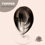 JBEXTENSION 10 Inches Topper Four Thousand Hand Tied Clip in Synthetic Fiber Topper Hair Piece Hair with Bangs for Women Clip in Top Crown Hair Clip on Toupee Hairpiece for Slight Hair Loss/Thinning Hair Topper 4000