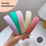 JBextension Padded Candy Headbands for Women, Wide Plain Turban Headband Fashion Hair Bands Headwear Barrette Styling Tools Accessories with Solid Colors