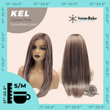 JBEXTENSION 22 Inches Camel Pink Pre-Cut Snowflake Lace Frontlace Glueless Wig KEL CAMEL PINK【PERMATEASE】【BENDY EAR TABS】- S/M
