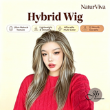 JBEXTENSION 22 Inches Hazelnut Ultra-Natural NaturViva Hybrid Wig Lightweight & Versatile Blend Hair Pre-Cut Snowflake Lace Frontlace 12-Month Durable Human-Synthetic Glueless Wig KEL NATURVIVA - HAZELNUT【BENDY EAR TABS】