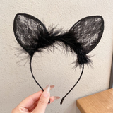 JBextension Halloween Headbands for Women, Black Rabbit Ears Headband, Cosplay Party Costume Headband 1pcs