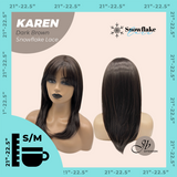 JBEXTENSION 18 Inches Dark Brown Pre-Cut T Part Snowflake Lace Frontlace Glueless Wig KAREN DARK BROWN【BENDY EAR TABS】