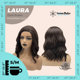 JBEXTENSION 14 Inches Dark Brown Pre-Cut Side Part Snowflake Lace Frontlace Glueless Wig LAURA SNOWFLAKE DARK BROWN【BENDY EAR TABS】