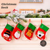 JBextension Christmas Stockings for Christmas Fireplace Hanging Stocking Tree Ornaments Gift Bag Candy Container Small Socks for Family Xmas Party Decorations 1 Pcs