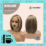 JBEXTENSION 12 Inches Bob Cut Bright Hazelnut Pre-Cut Snowflake Lace Frontlace Glueless Wig KHLOE BRIGHT HAZELNUT【PERMATEASE】【BENDY EAR TABS】- S/M