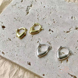 JBSELECTION Gold Silver Plated Heart Post Chunky Hoops | Thick Lightweight Gold Hoop Earrings for Women