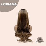 JBEXTENSION 25 Inches Honey Ash Brown Wig with Bangs LORIANA HONEY ASH BROWN