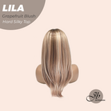 JBEXTENSION 20 Inches Scalpiana Grapefruit Blush Wolf Cut 3.5X4 Hard Silky Top Natural Scalp Effect Wig with Bangs LILA GRAPEFRUIT BLUSH