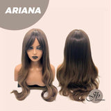 JBEXTENSION 26 Inches Curly Natural Brown Wig With Bangs ARIANA