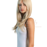JBEXTENSION 24 Inches Light Blonde Women Wig With Bangs AISHA