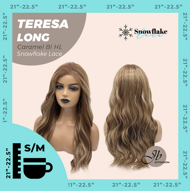 [PRE-ORDER] JBEXTENSION 22 Inches Long Caramel Blonde Highlight Pre-Cut Snowflake Lace Frontlace Glueless Wig TERESA LONG CARAMEL BLONDE HIGHLIGHT【PERMATEASE】【BENDY EAR TABS】