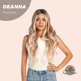 [PRE-ORDER] JBEXTENSION 28 Inches Highlight Peach Curly With Dark Root Frontlace Glueless Wig DEANNA