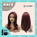 JBEXTENSION 18 Inches Dark Red Pre-Cut Snowflake Lace Frontlace Glueless Wig KAI'S DARK RED【PERMATEASE】【BENDY EAR TABS】