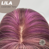 JBEXTENSION 20 Inches Scalpiana Lavender Taro Wolf Cut 3.5X4 Hard Silky Top Natural Scalp Effect Wig with Bangs LILA LAVENDER TARO
