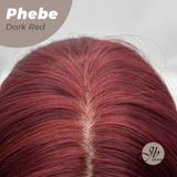 JBEXTENSION 26 Inches Long Dark Red Wig with Bangs PHEBE DARK RED