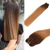 JBextension Weft Hair Extensions Human Hair 20 inch 100g Sew in Hair Extensions Real Human Hair Natural Hand Tied Sew in Extensions for Women Doublde Weft Long Straight