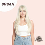 Get the Influencer Look with 25 Inches Light Blonde Straight Wig SUSAN