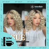 [PRE-ORDER] JBEXTENSION 17 Inches Blonde Deep Curly Pre-Cut Side Part Snowflake Lace Frontlace Glueless Wig SUE【BENDY EAR TABS】