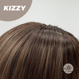 JBEXTENSION 23 Inches Ash Brown Balayage Wig with Bangs KIZZY ASH BROWN BALAYAGE