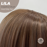 JBEXTENSION 20 Inches Scalpiana Grapefruit Blush Wolf Cut 3.5X4 Hard Silky Top Natural Scalp Effect Wig with Bangs LILA GRAPEFRUIT BLUSH