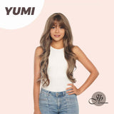 JBEXTENSION 30 Inches Long Light Brown With Highlight Wig With Bangs YUMI