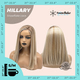 JBEXTENSION 16 Inches Blonde Straight Pre-Cut Side Part Snowflake Lace Frontlace Glueless Wig HILLARY SNOWFLAKE【BENDY EAR TABS】