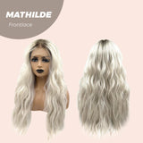 JBEXTENSION 24 Inches Body Wave Light Blonde With Dark Root Frontlace Glueless Wig MATHILDE