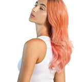 JBEXTENSION Peluca de mujer rizada multicolor rosa naranja de 22 pulgadas CICI