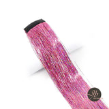 JBextension Hair Tinsel Clip in Extensions Pink Sparkle Highlights for Hair 18 Inch Multi-Colors Synthetic Hair Extensions for Party, Christmas, New Year, Halloween, Cosplay