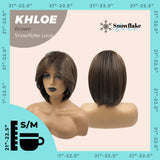 JBEXTENSION 12 Inches Bob Cut Brown Pre-Cut Snowflake Lace Frontlace Glueless Wig KHLOE BROWN【PERMATEASE】【BENDY EAR TABS】