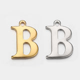 JBextension Golden Silver Color Stainless Necklace Steel English Letter Pendant Uppercase Single Hole Diy Necklace Apparel Pendant 1 Pcs