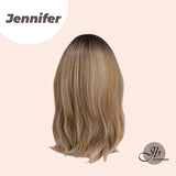 JBEXTENSION 18 Inches Long Layered Ombre Blonde with Dark Root Wig JENNIFER