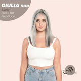 JBEXTENSION Peluca Bob Cut Mix Silver Frontlace de 14 pulgadas GIULIA BOB SILVER (PARTE LIBRE)