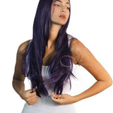 JBEXTENSION 26 Inches Dark Purple Color Long Straight Frontlace Wig VIOLET