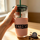 JBEXTENSION Cup Sleeve Keep your hands dry from icy condensation, fits most tumblers & iced coffee cups. Dual printed designs, soft blush pink tone. Portable & foldable, perfect for daily commute, camping & coffee runs.