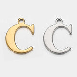 JBextension Golden Silver Color Stainless Necklace Steel English Letter Pendant Uppercase Single Hole Diy Necklace Apparel Pendant 1 Pcs