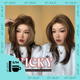 JBEXTENSION 20 Inches Caramel Pre-Cut Snowflake Lace Frontlace Glueless Wig VICKY【PERMATEASE】【BENDY EAR TABS】